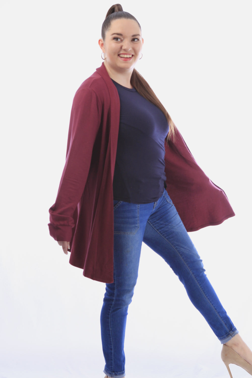 Stretch Laceup Back Cardigan
