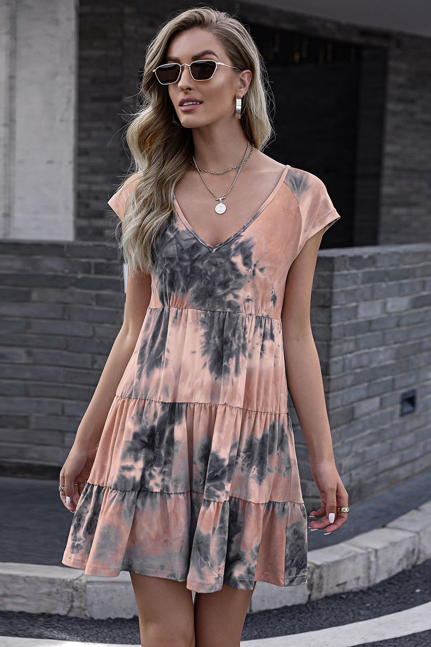 Tie-Dye Ruffle Hem Dress - Absolute Fashion 2020