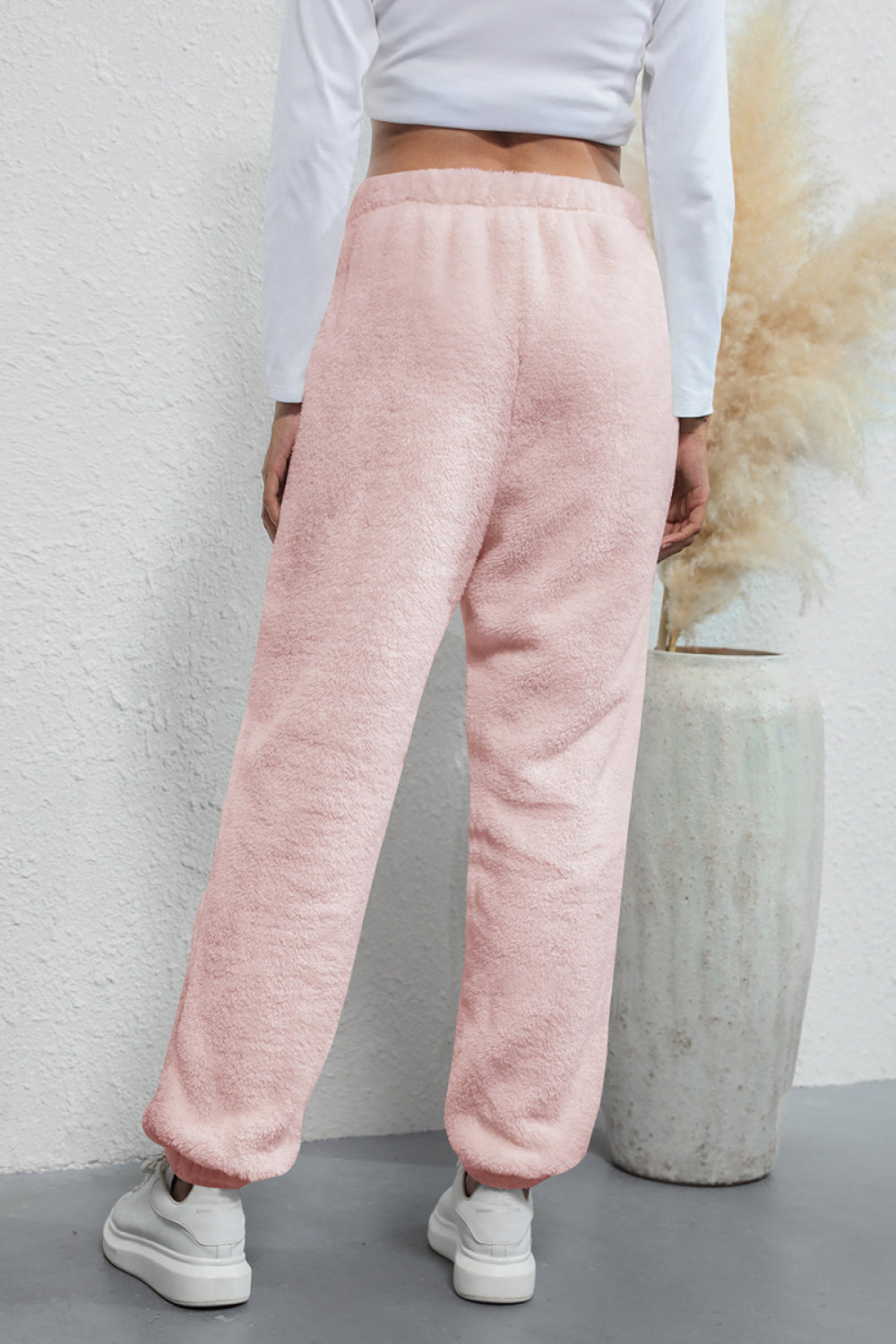 Elastic Waist Teddy Pants