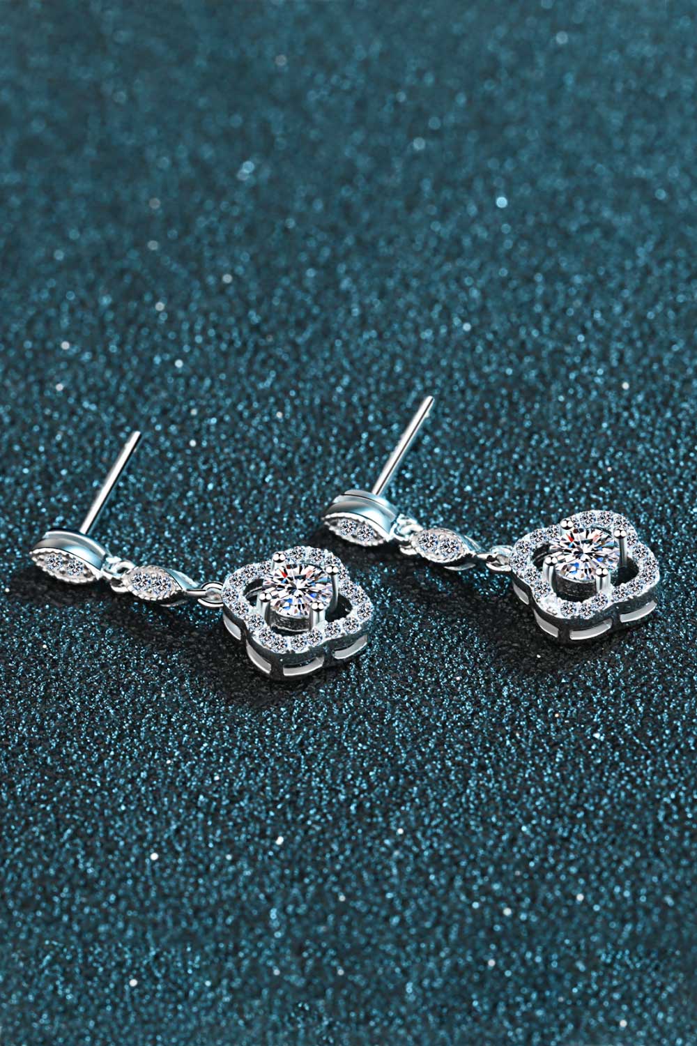 925 Sterling Silver Moissanite Drop Earrings