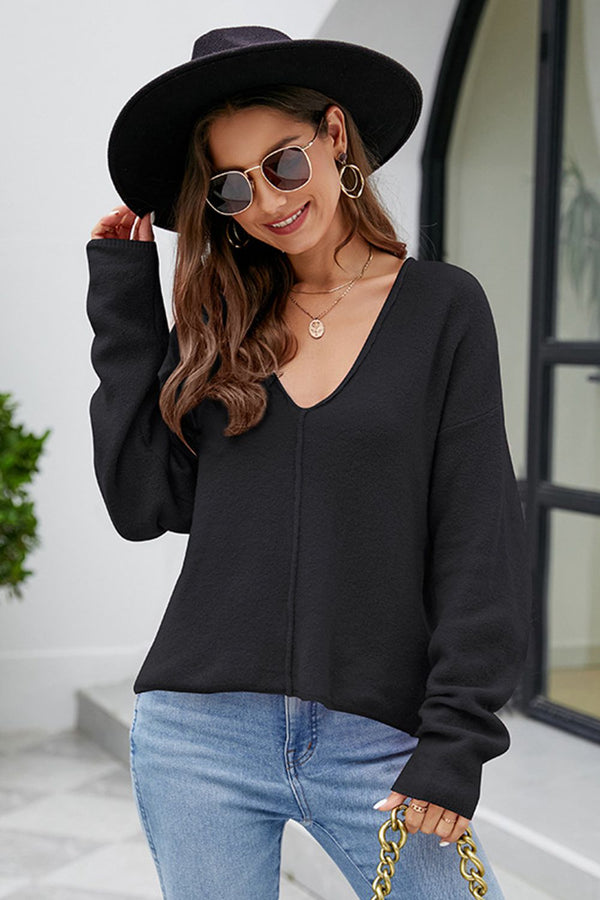 V-Neck Center Seam Sweater - Absolute fashion 2020