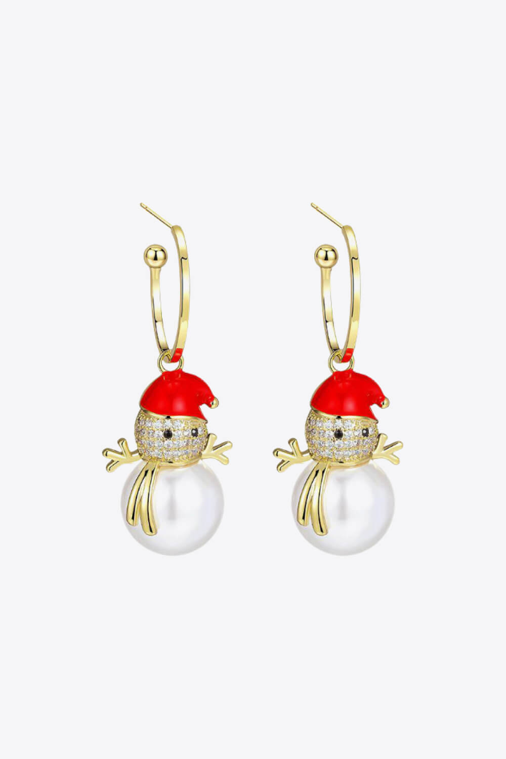 Zircon Christmas Snowman Drop Earrings