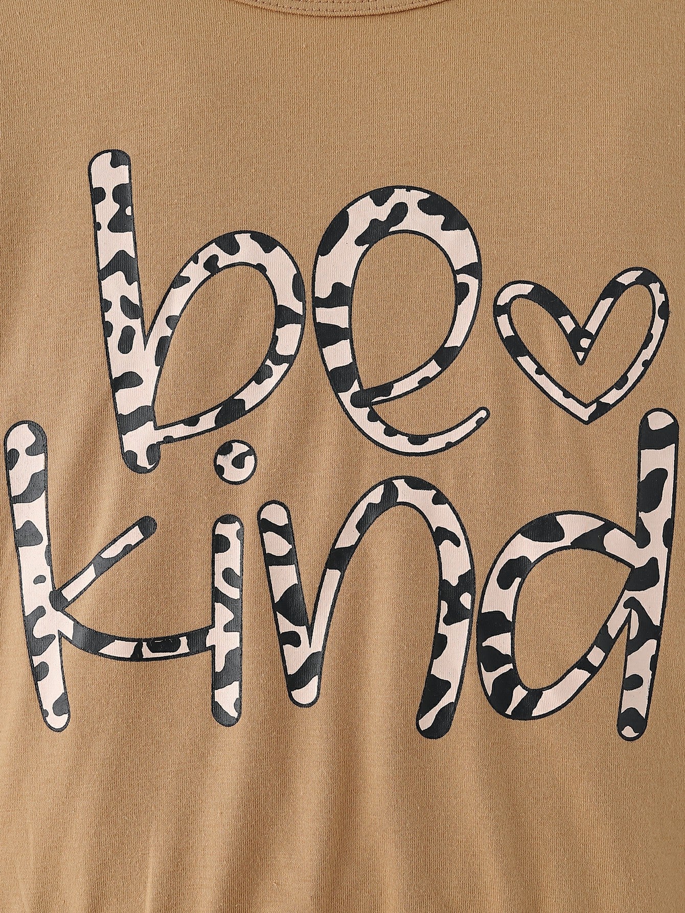 Kids BE KIND Graphic T-Shirt and Leopard Lined Jeans Set