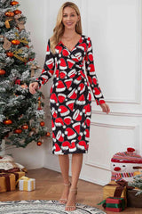 Christmas Element Print Long Sleeve Dress - Absolute fashion 2020