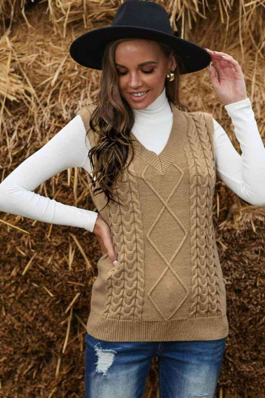 Solid Cable Knit Vest - Absolute Fashion 2020