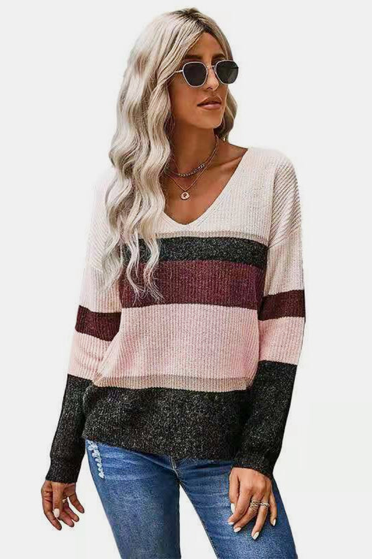 Colorblock Drop Shoulder Sweater - Absolute Fashion 2020
