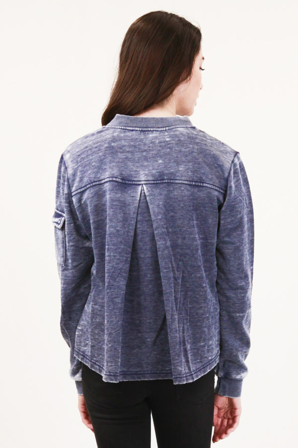 Vintage Wash Fleece Lined Hilo Top