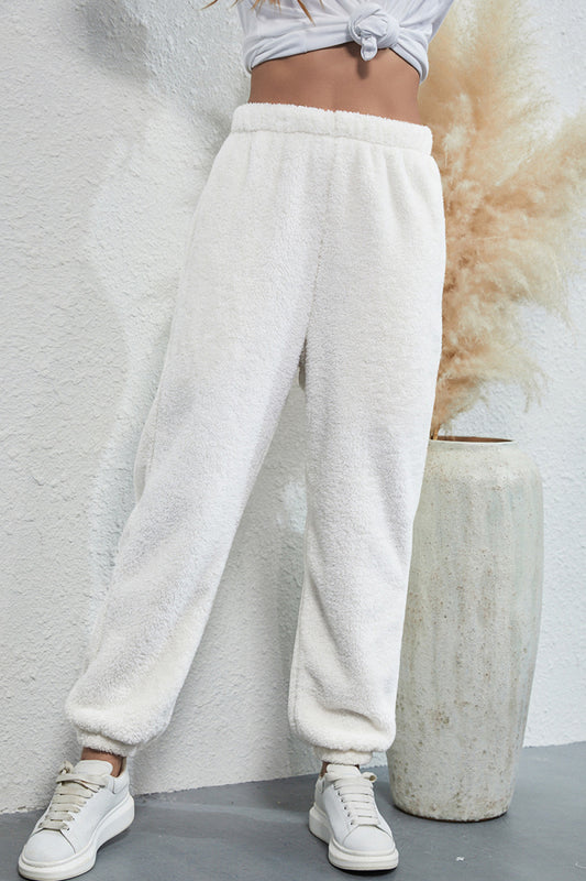 Elastic Waist Teddy Pants