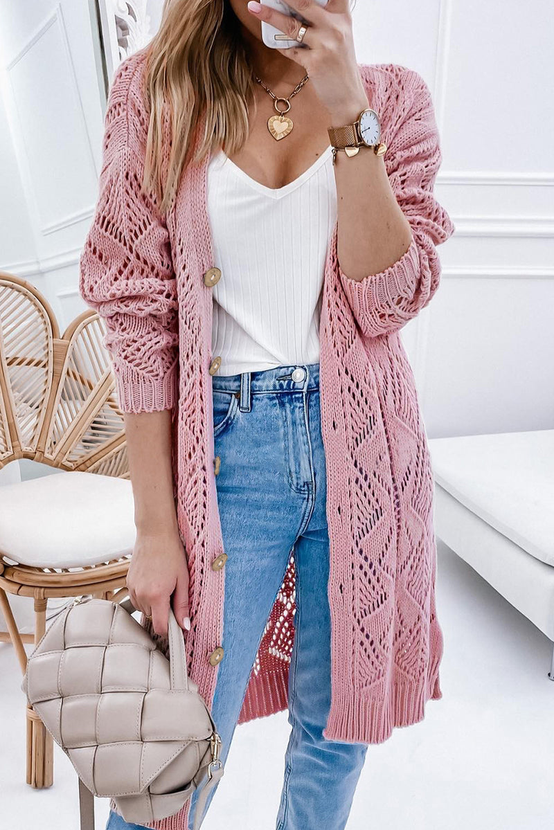 V-Neck Long Sleeve Cardigan - Absolute fashion 2020