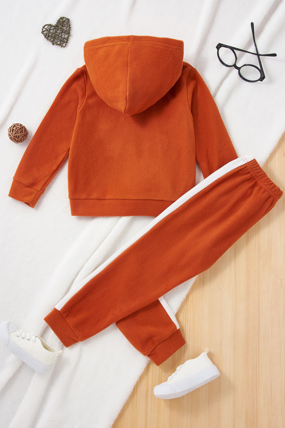 Kids Solid Hoodie Sweatshirt and Pants Set