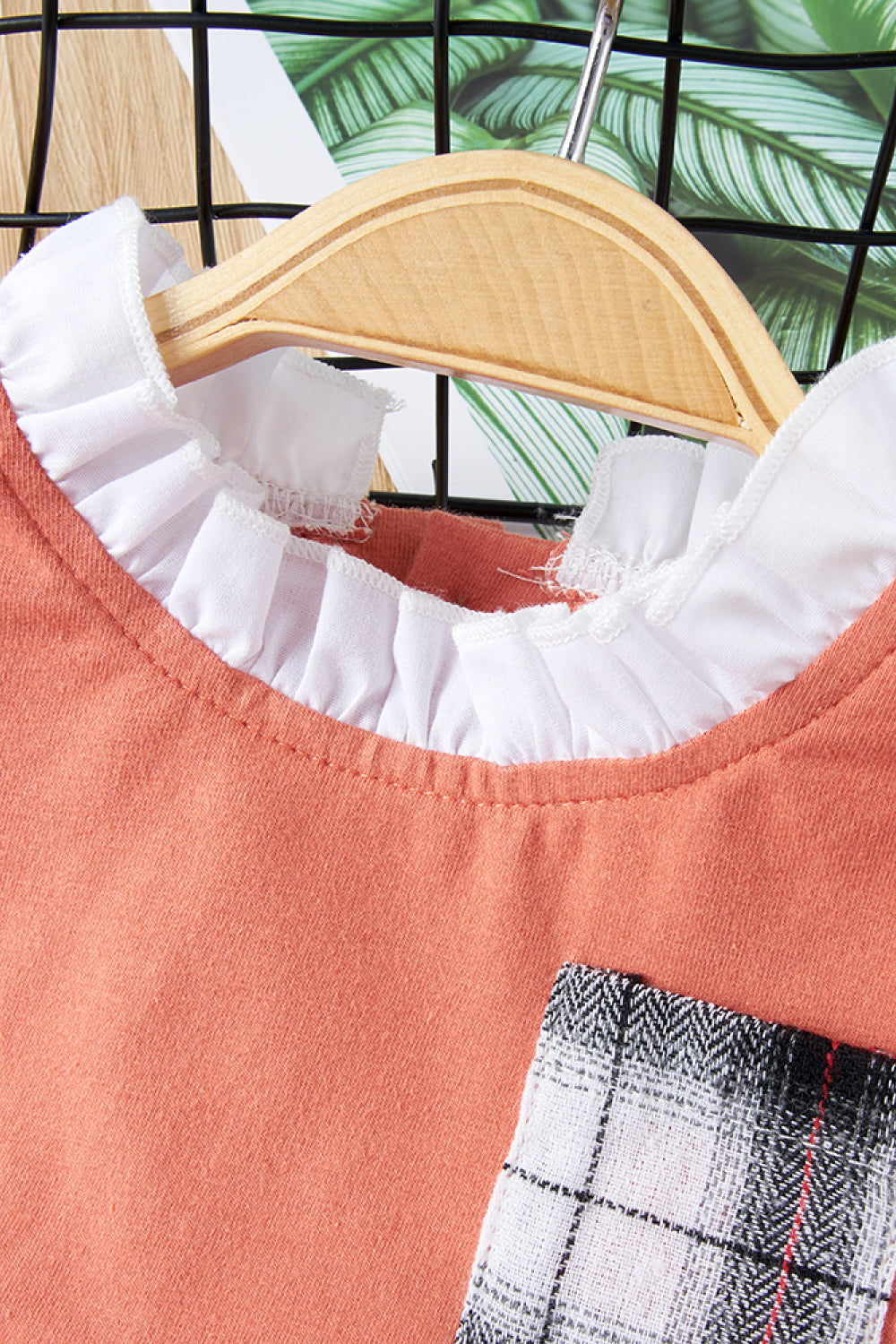 Girls Ruffle Collar Two Tone Dress