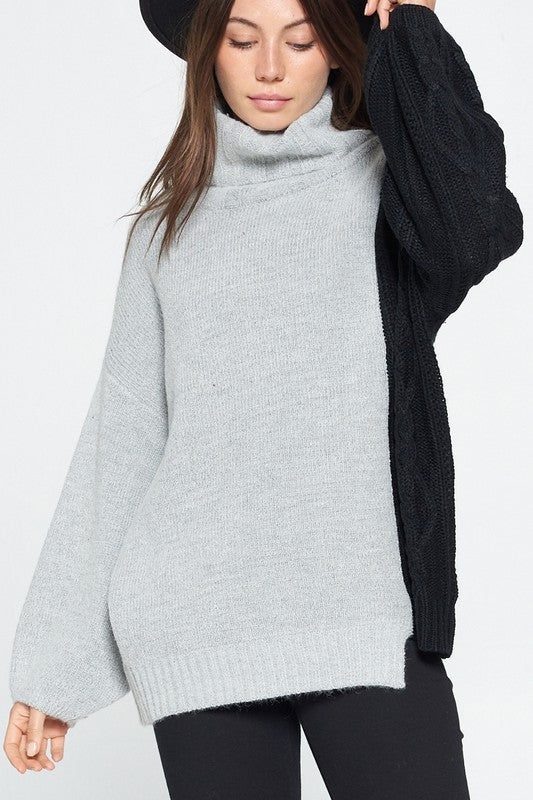 Asymmetrical Color Block Sweater