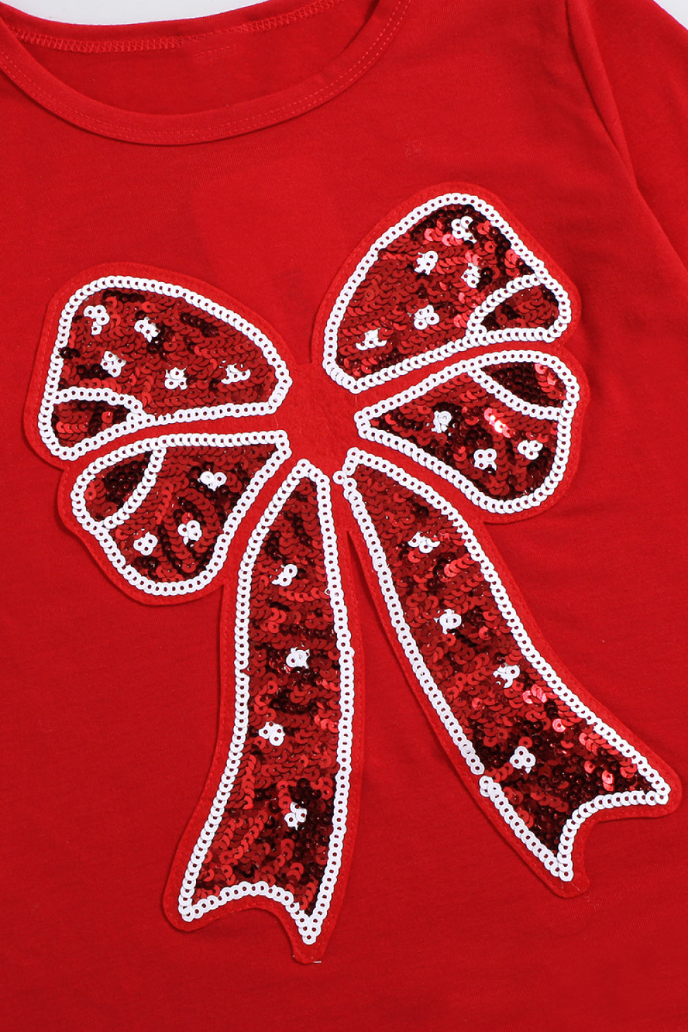 Girls Bow Graphic T-Shirt and Plaid Pants Set