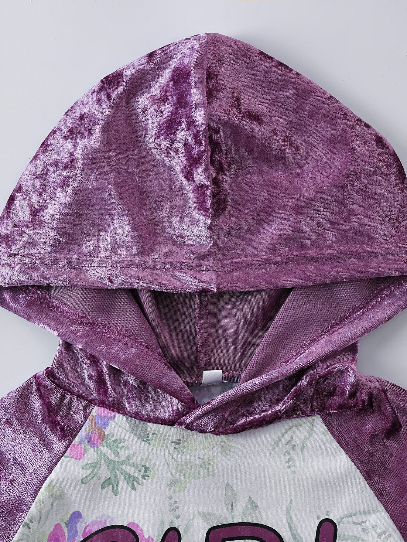 Girls Floral Hoodie and Side Stripe Pants Set