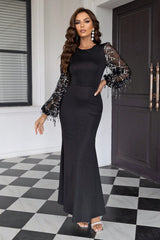 Sequin Round Neck Maxi Dress - Absolute fashion 2020