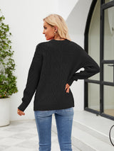 Round Neck Dropped Shoulder Sweater