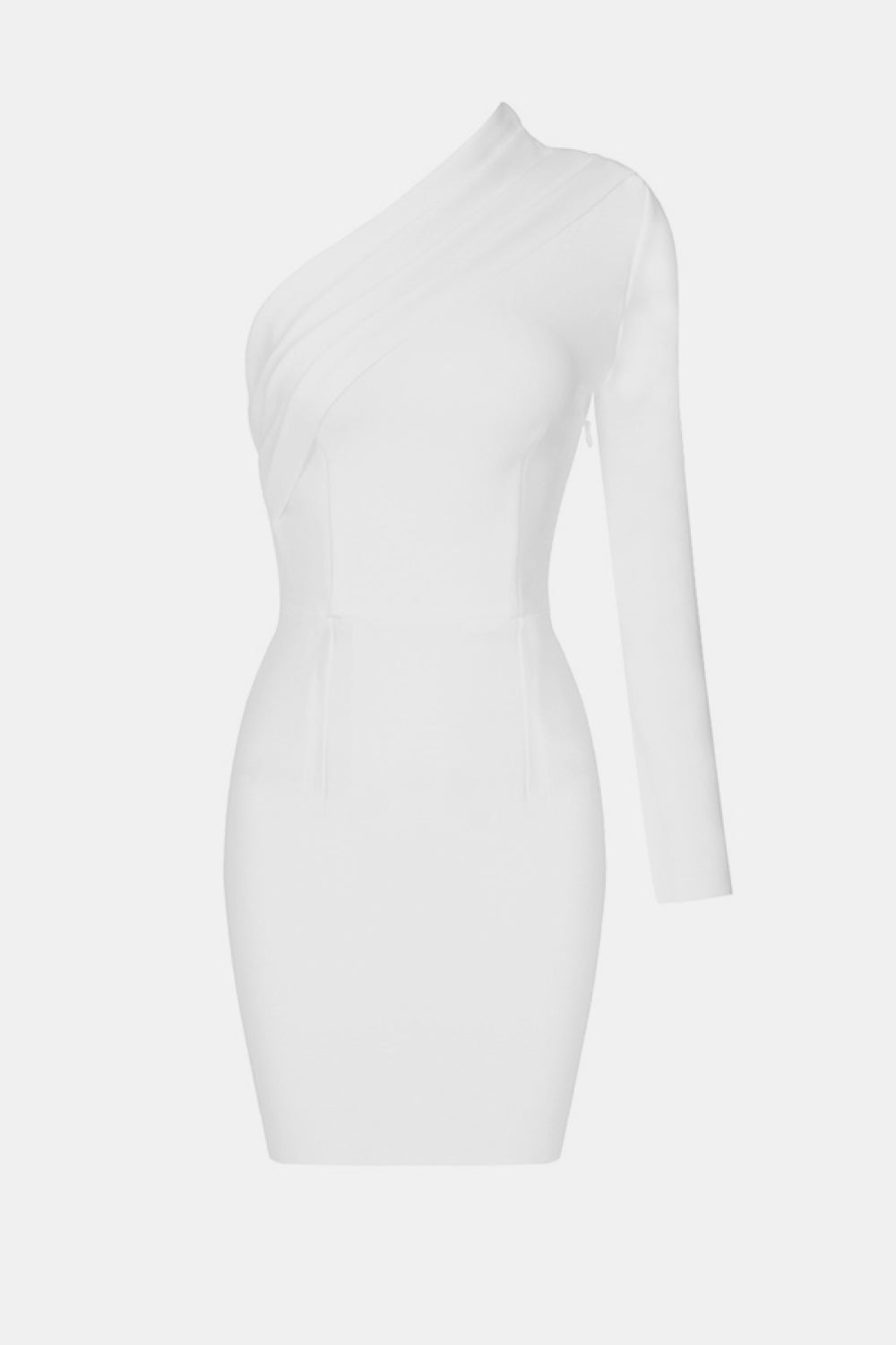 Asymmetrical Neck One Sleeve Bodycon Dress