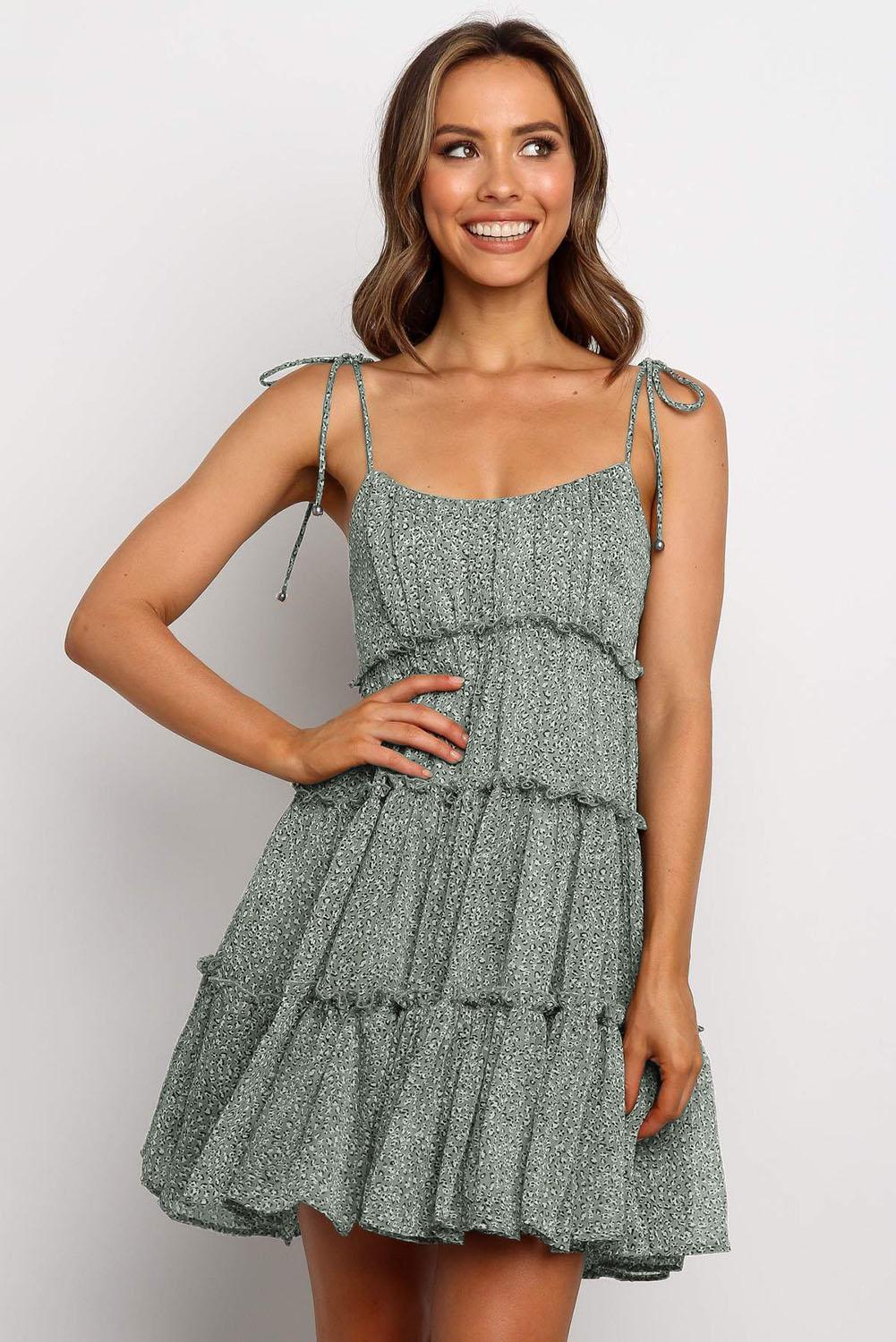 A-line Layered Ruffled Floral Dress - Absolute Fashion 2020