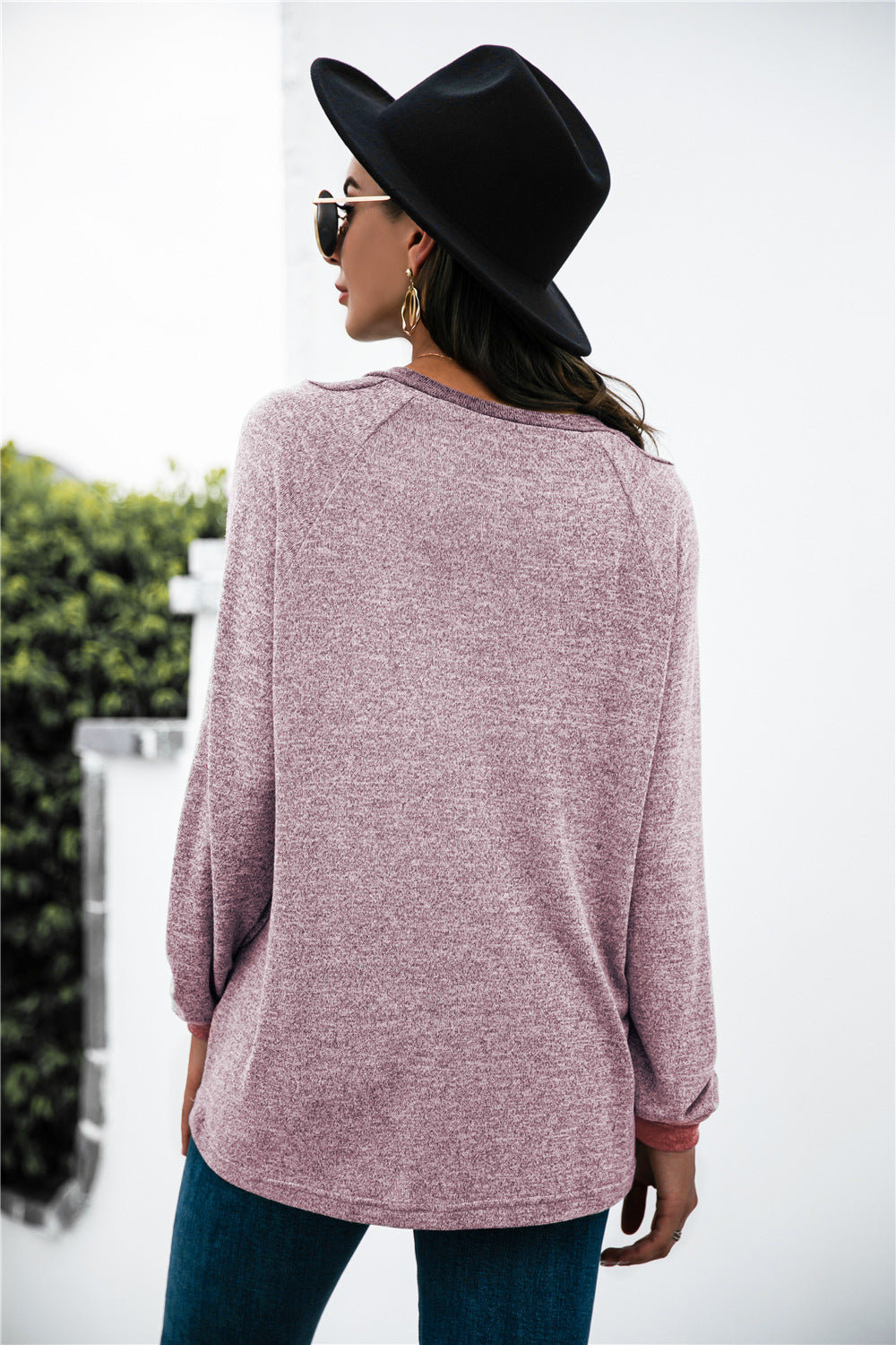 Two-tone Patch Button up Knit Top - Absolute Fashion 2020