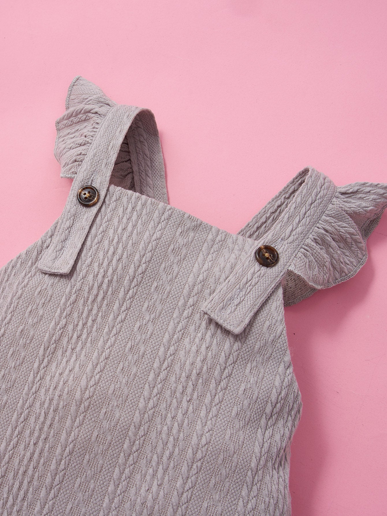 Girls Round Neck T-Shirt and Overalls Set