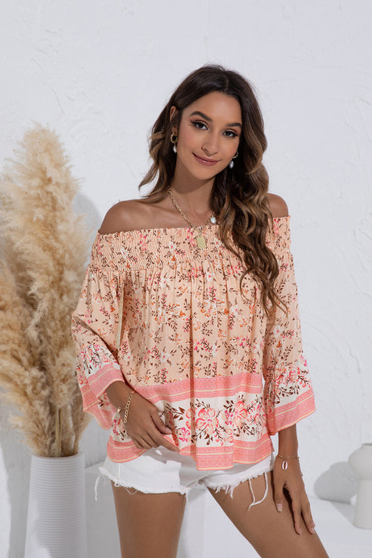 Floral Flare Sleeve Off Shoulder Top - Absolute Fashion 2020