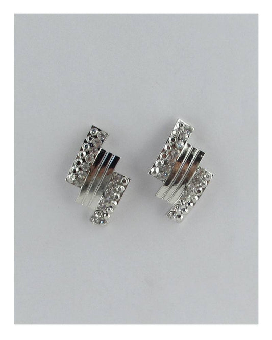 Rectangular rhinestone stud earrings - Absolute Fashion 2020