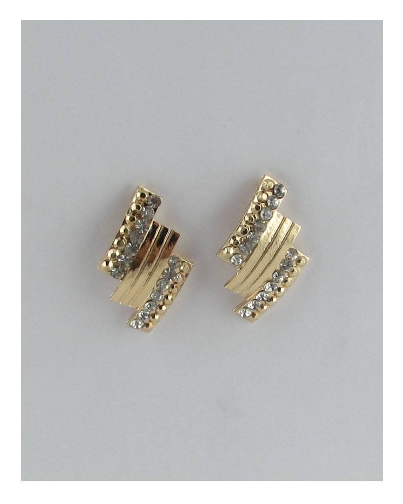 Rectangular rhinestone stud earrings - Absolute Fashion 2020