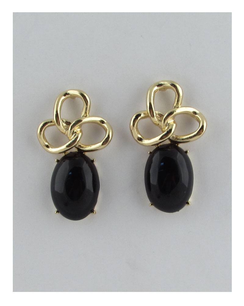 Faux oval gemstone stud earrings - Absolute Fashion 2020