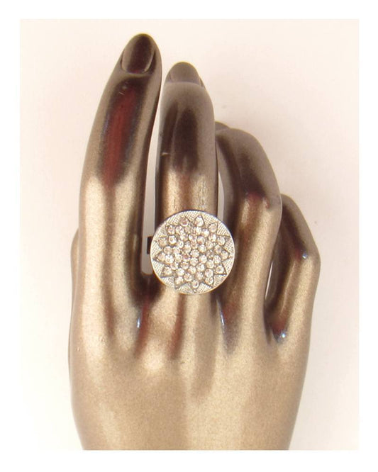 Circle w/ rhinestones adjustable ring - Absolute Fashion 2020