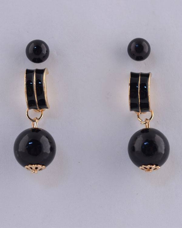 Semi Hoop Faux Pearl Drop Earrings - Absolute Fashion 2020