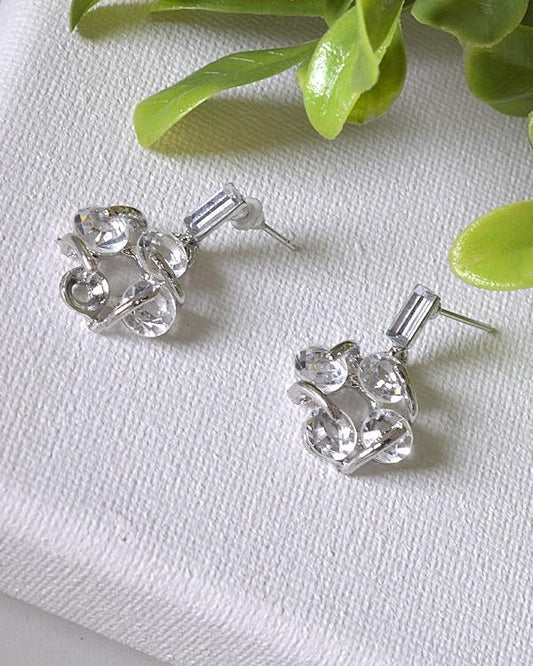 Interlinked Crystal Studded Drop Earrings - Absolute Fashion 2020