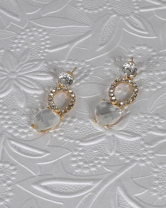 Crystal and Rhinestone Embellished Drop Earrings - Absolute Fashion 2020