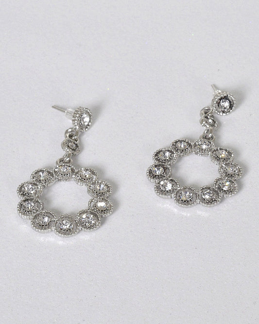 Stylish Ring Design Crystal Studded Drop Earrings - Absolute Fashion 2020
