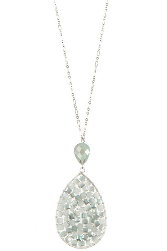Ladies faceted wired teardrop long necklace - Absolute Fashion 2020
