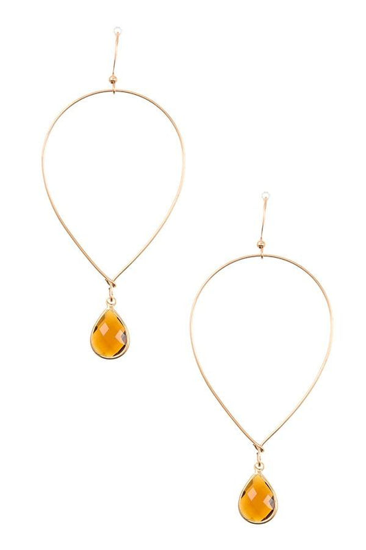 Ladies fashion faceted gem teardrop dangle earring - Absolute Fashion 2020