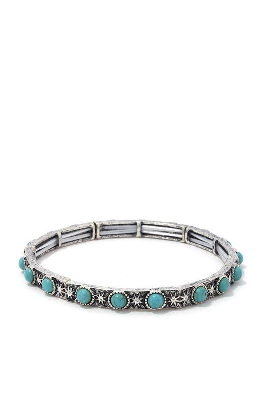 Circle Bead Metal Stretch Bracelet - Absolute Fashion 2020
