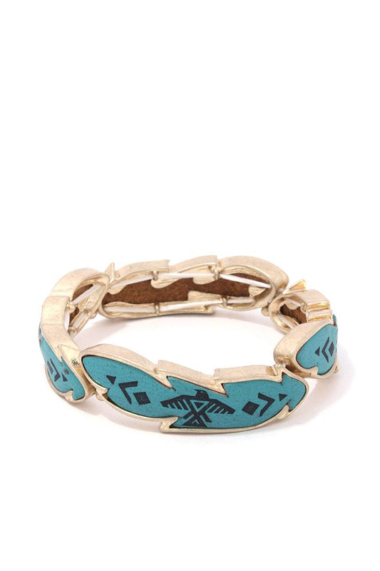 Aztec Stamped Stretch Bracelet - Absolute Fashion 2020
