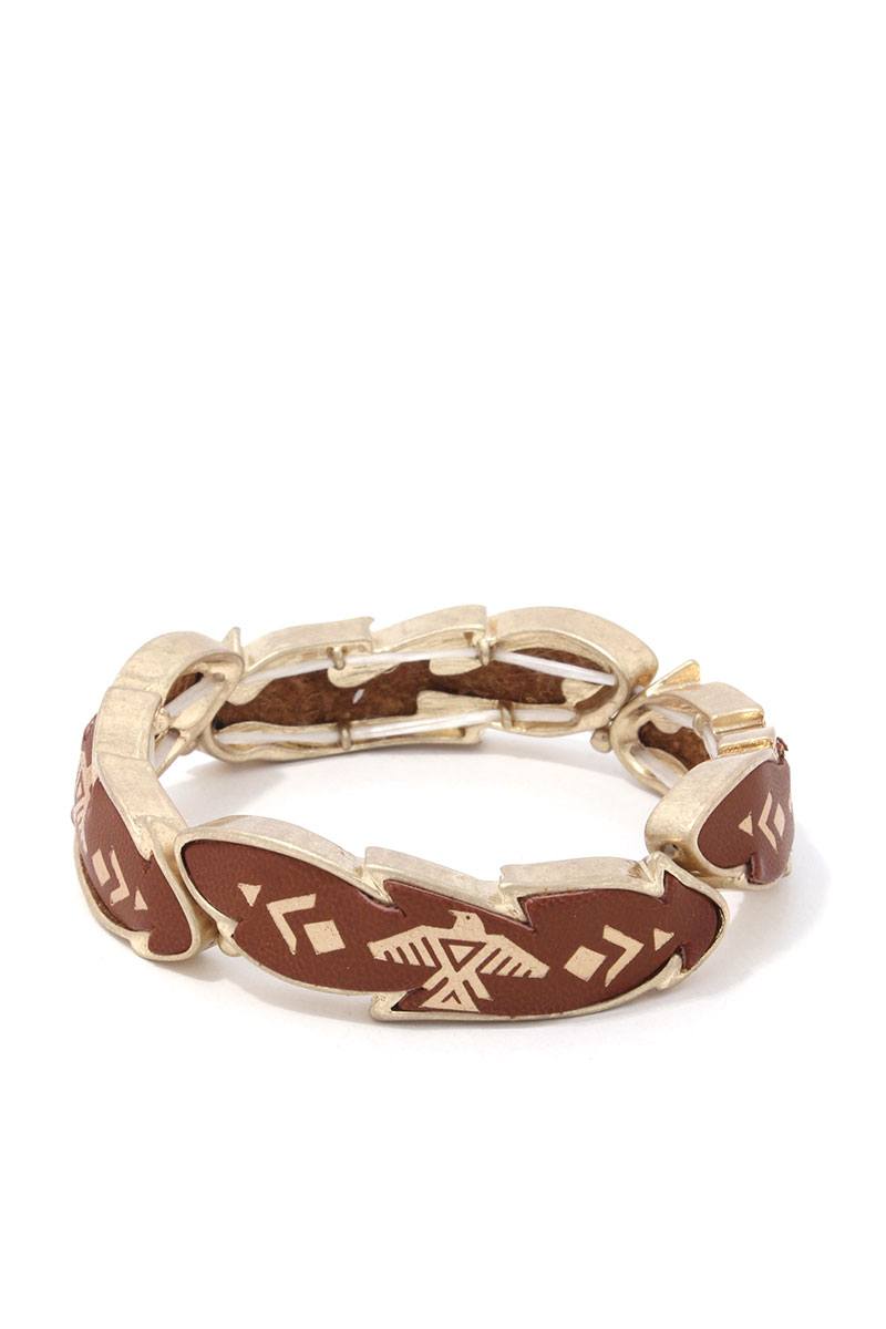 Aztec Stamped Stretch Bracelet - Absolute Fashion 2020