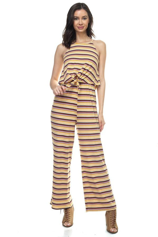 Sleeveless Stripe Jumpsuit - Absolute Fashion 2020