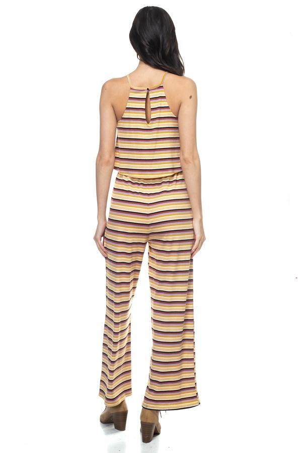 Sleeveless Stripe Jumpsuit - Absolute Fashion 2020