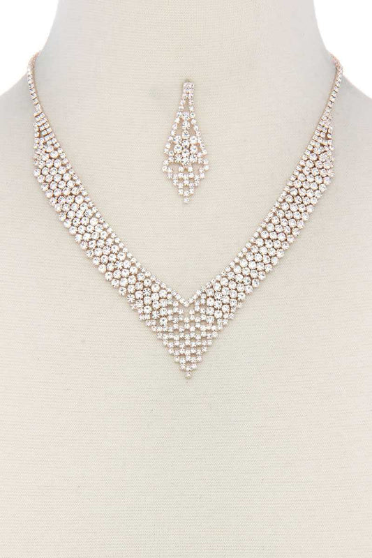 V Shape Rhinestone Necklace - Absolute Fashion 2020