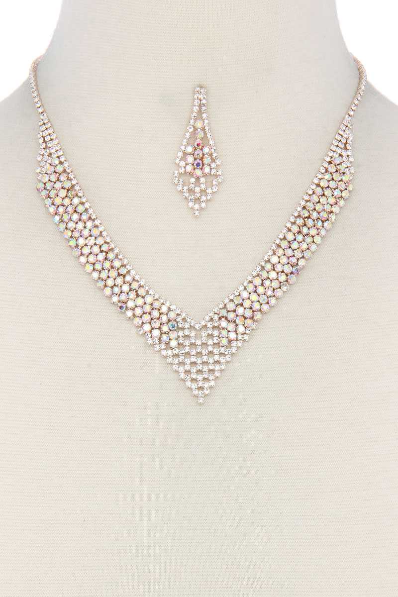 V Shape Rhinestone Necklace - Absolute Fashion 2020