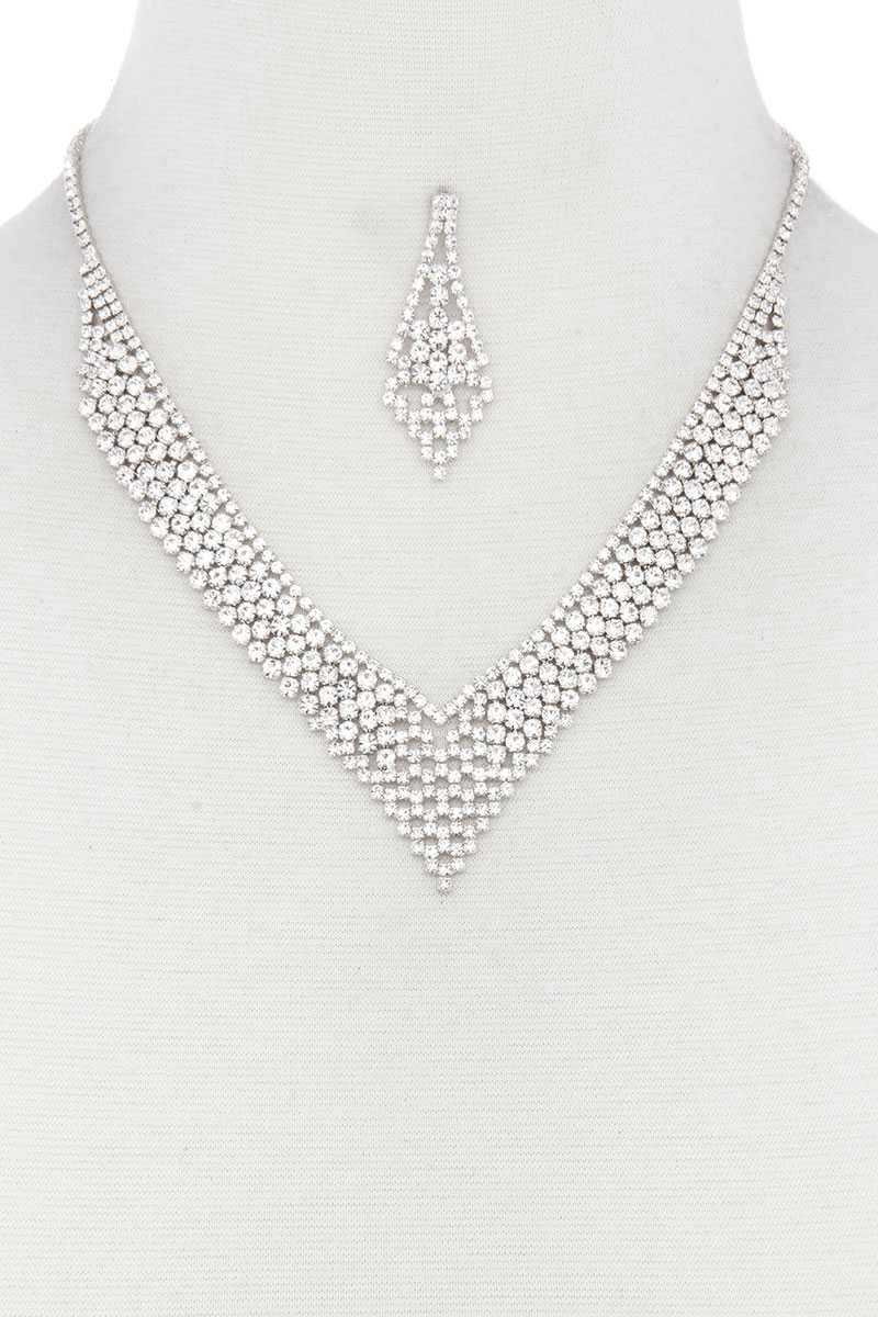 V Shape Rhinestone Necklace - Absolute Fashion 2020