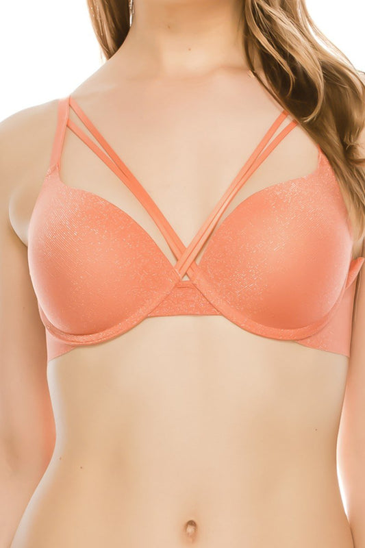 Glittery Fabric Strap Cross Front Bra - Absolute Fashion 2020