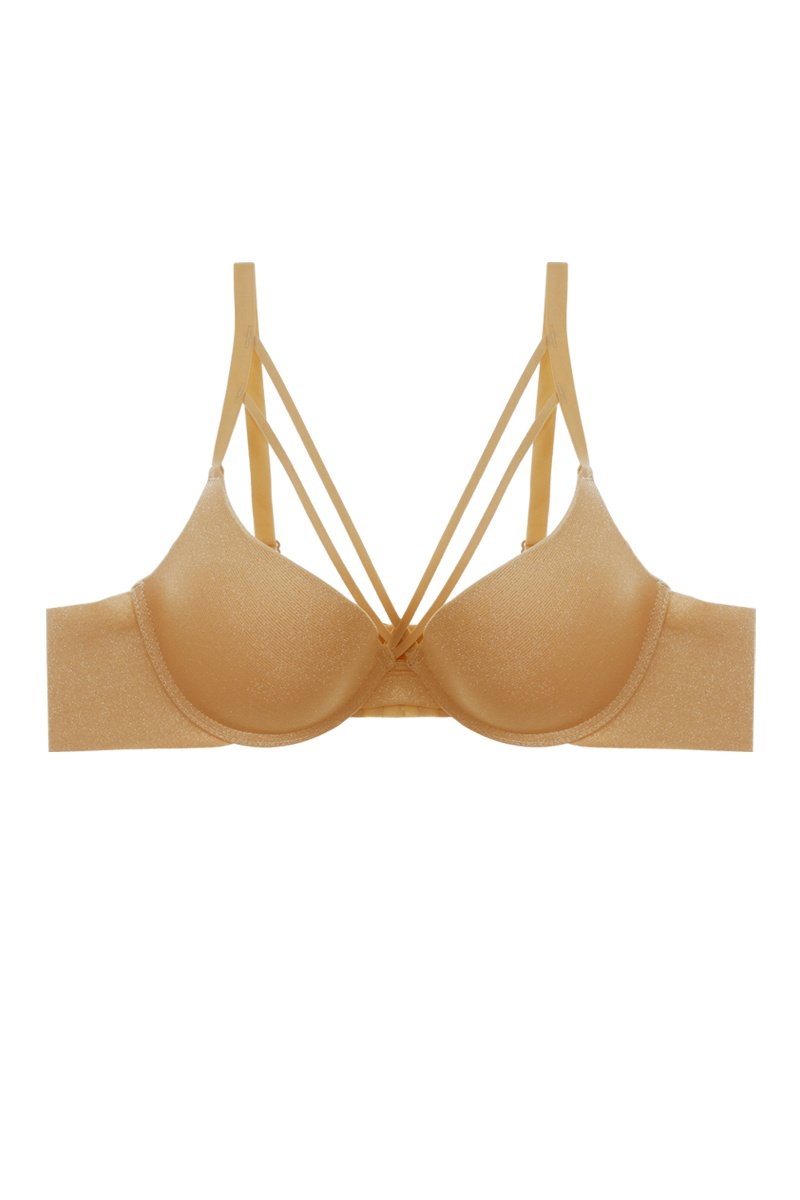 Glittery Fabric Strap Cross Front Bra - Absolute Fashion 2020