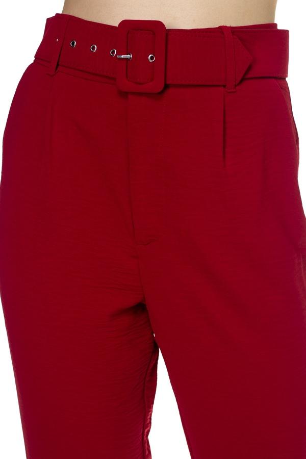 Crinkled Belted Skinny Pants - Absolute Fashion 2020
