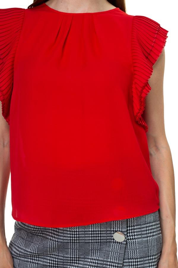 Accordion Pleated Short Sleeve Shirt - Absolute Fashion 2020