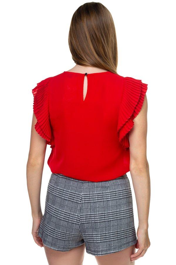 Accordion Pleated Short Sleeve Shirt - Absolute Fashion 2020