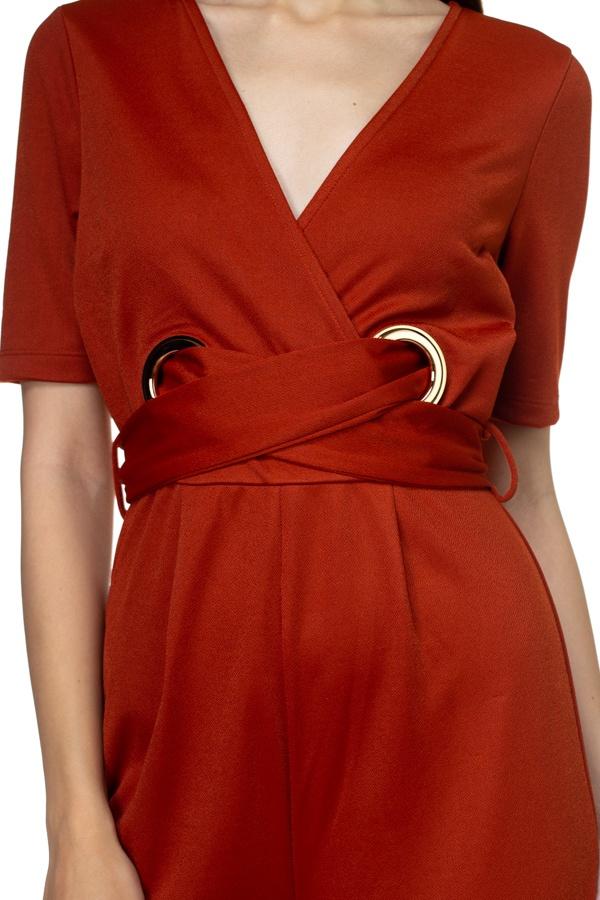 Grommets Belted Jumpsuit - Absolute Fashion 2020