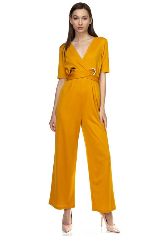 Grommets Belted Jumpsuit - Absolute Fashion 2020